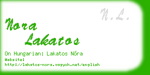 nora lakatos business card