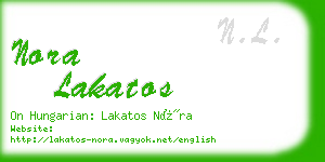 nora lakatos business card